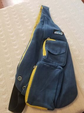 Meru Blue and Yellow Sling Chest Bag for Men